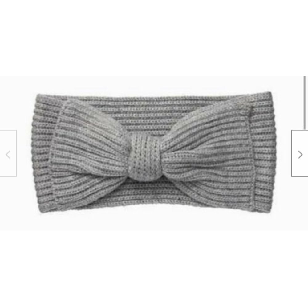 Kate Spade Gray Knit Bow Headband Ear Warmer